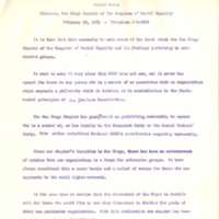 Press release about CORE's feelings pertaining to subversive groups, February 24, 1965