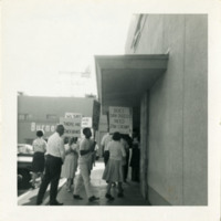 Protesters outside of Bank of America, 1964