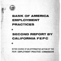 Bank of America Employment Practices - Second Report by California FEPC, March 1965