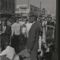Harold Brown and protesters at the Bank of America, 1964