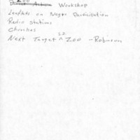Handwritten list