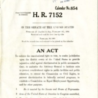 H. R. 7152 stamped by Congressman Lionel Van Deerlin, 1964
