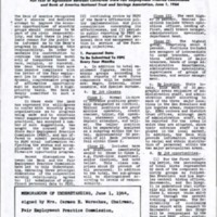 Memo of Understanding between the Fair Employment Practice Commission and Bank of America, June 1, 1964