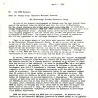 Memorandum from George Wiley to CORE, April 7, 1965