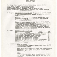 Field Report for North Florida Project, January 15, 1965