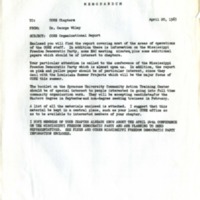 Memorandum from George Wiley to CORE, April 20, 1965
