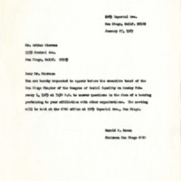 Letter from Harold Brown to Arthur Stevens, January 27, 1965