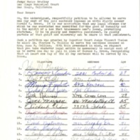 Petition to Judge Madge Bradley to serve Harold Brown's jail sentence, 1964