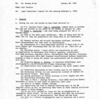Memorandum from Carl Rachlin to George Wiley, January 28, 1965