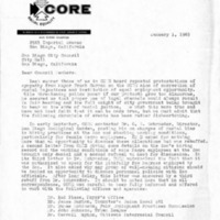 Letter from Harold Brown to the San Diego City Council, January 1, 1965