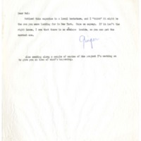 Letter from Ginger to Hal Brown